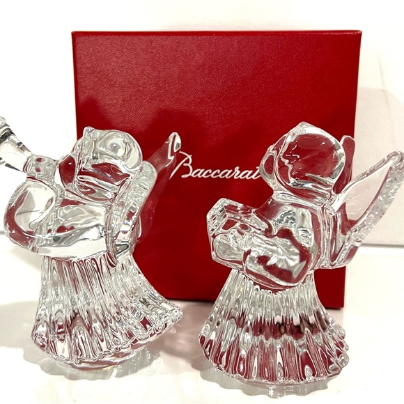 Baccarat Cherub Horn and Accordion Carolers - Set of 2 - Picture 3 of 6